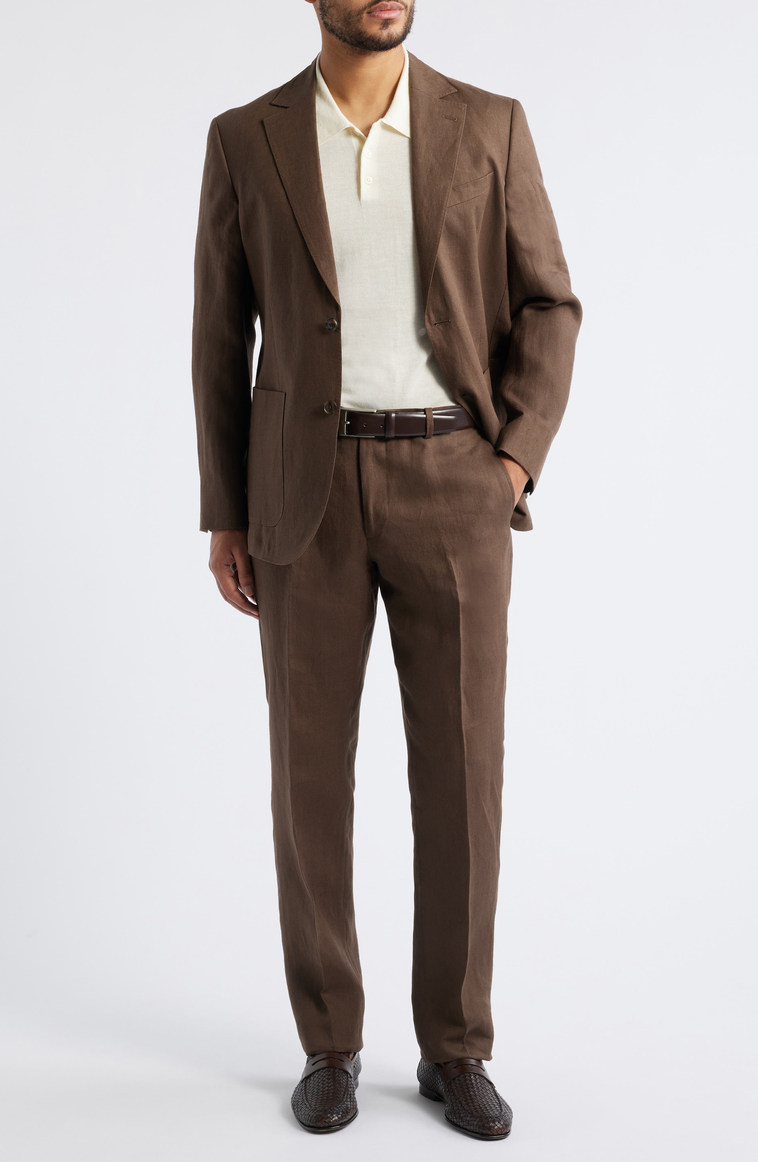 Nordstrom Henrik Trim Fit Italian Linen Suit Separate Pants — фото 7