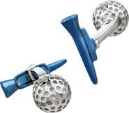 Jan Leslie Golf Ball and Tee Sterling Cufflinks