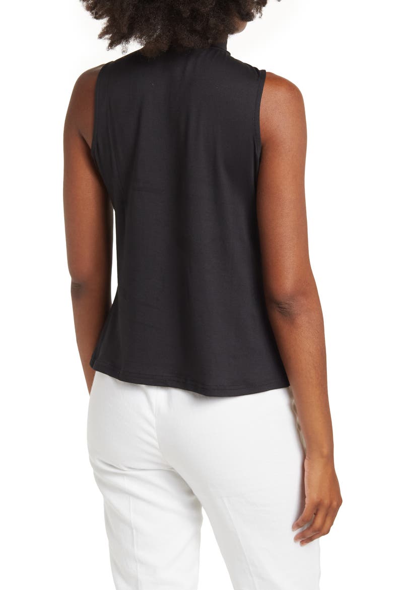 Mock-neck Sleeveless Blouse, Alternate, color, BLACK