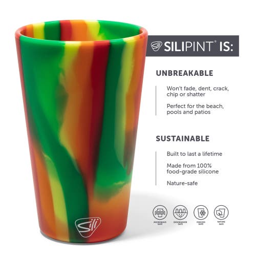 Silipint Pint Glasses 4 Pk 2 Marigold & 2 Habiscus