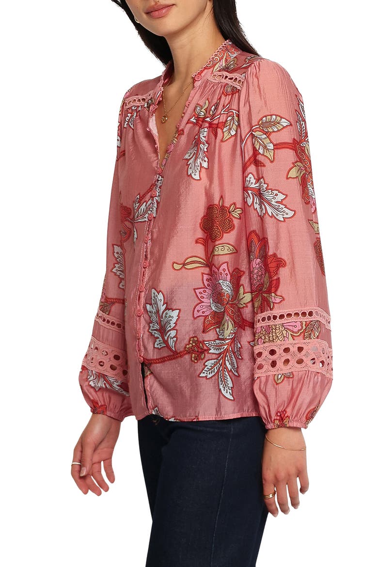 Eugenia Button-Up Shirt, Alternate, color, PINK FLORAL