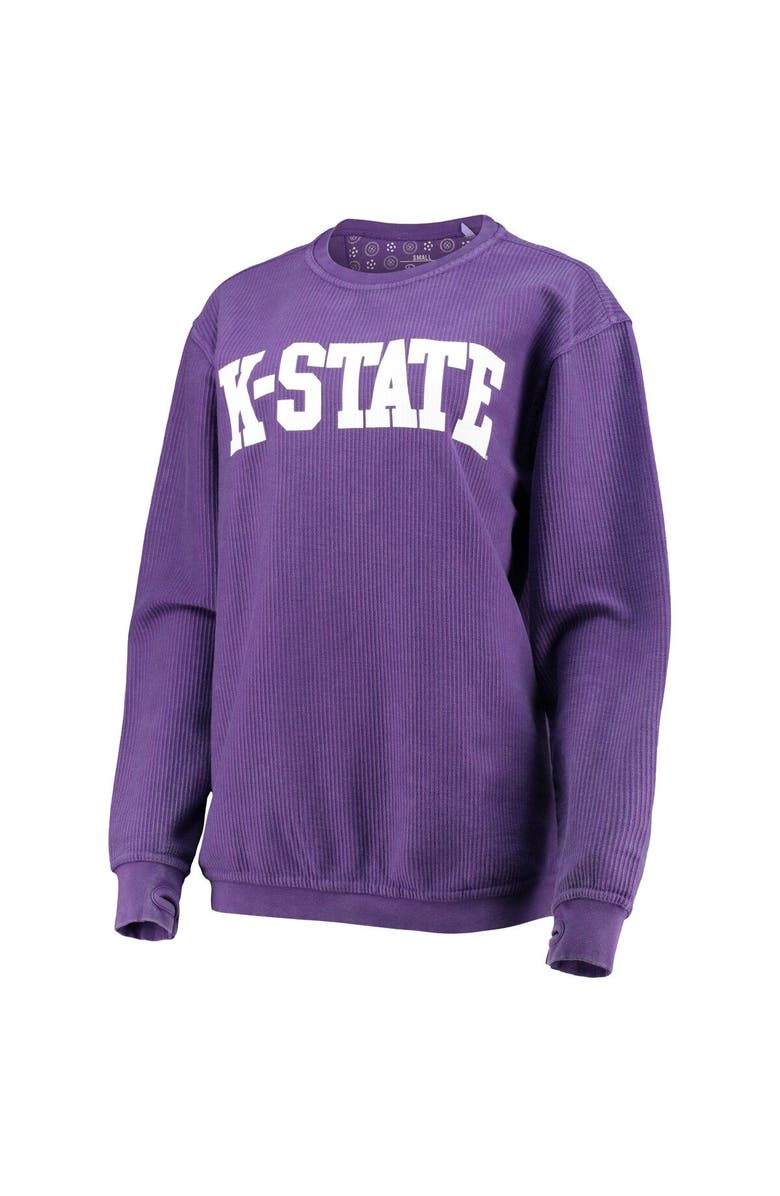 PRESSBOX Women's Pressbox Purple Kansas State Wildcats Comfy Cord Vintage Wash Basic Arch Pullover Sweatshirt, Alternate, color, Purple