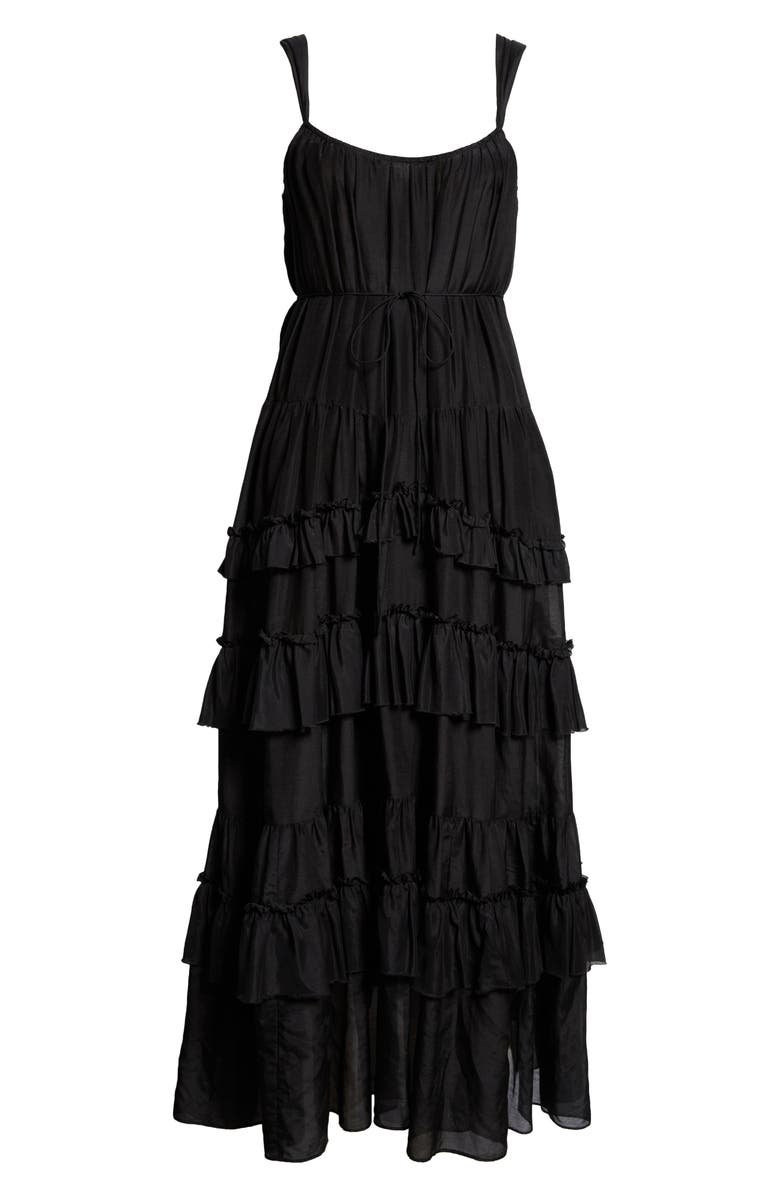 Cinq à Sept Kandra Ruffle Tiered Cotton & Silk Blend Dress, Alternate, color, 