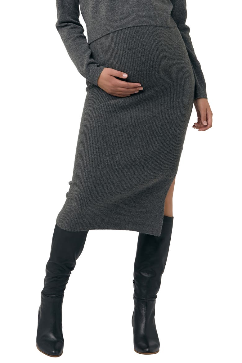Dani Knit Skirt, Main, color, CHARCOAL