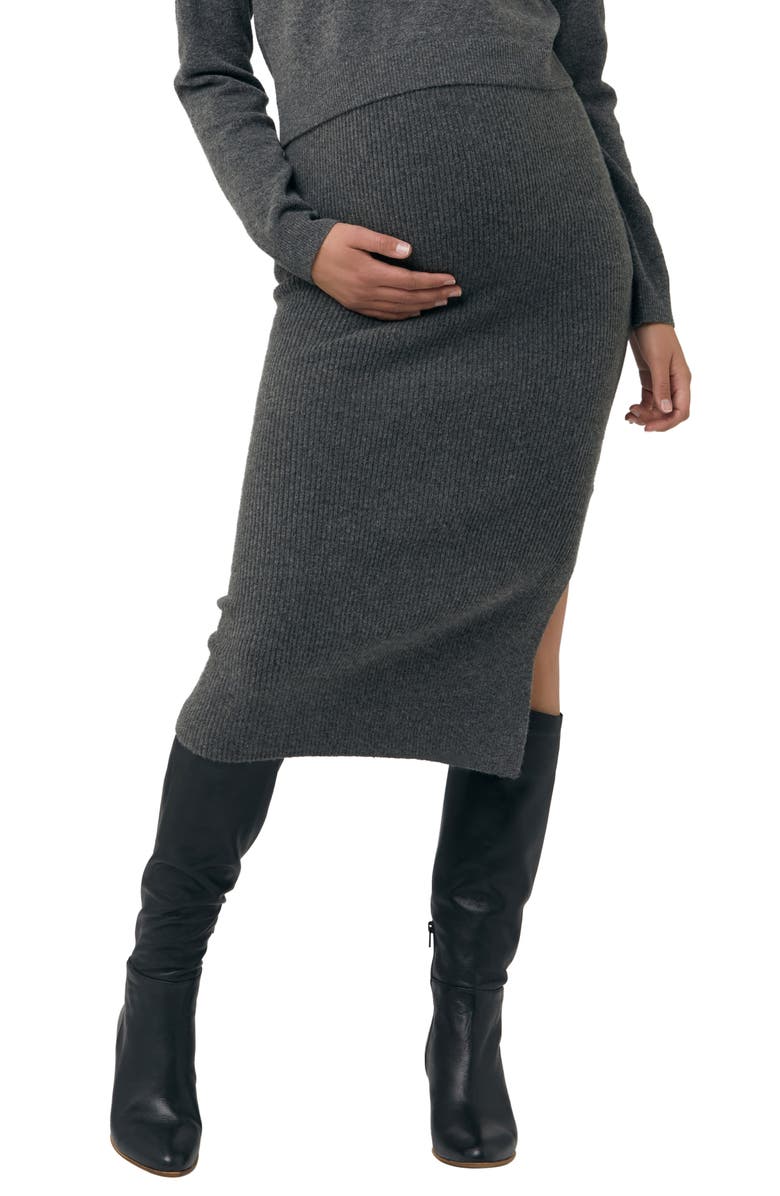 Ripe Maternity Dani Rib Stitch Maternity Skirt, Main, color,
