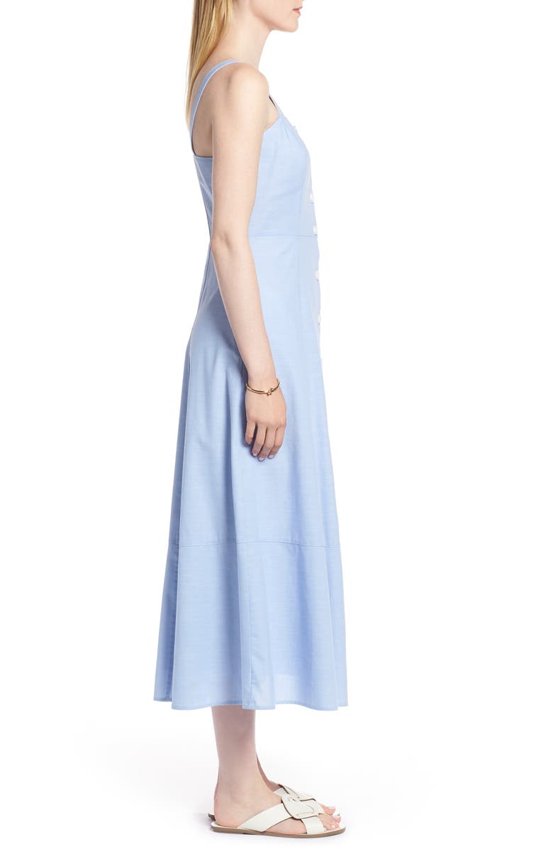 1901 Button Front Chambray Cotton Dress, Alternate, color, 