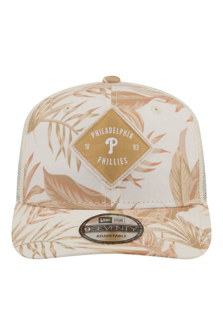 Men's New Era  Tan Philadelphia Phillies Tonal Palm COOLERA 9SEVENTY Adjustable Trucker Hat, Alternate, color, Tan