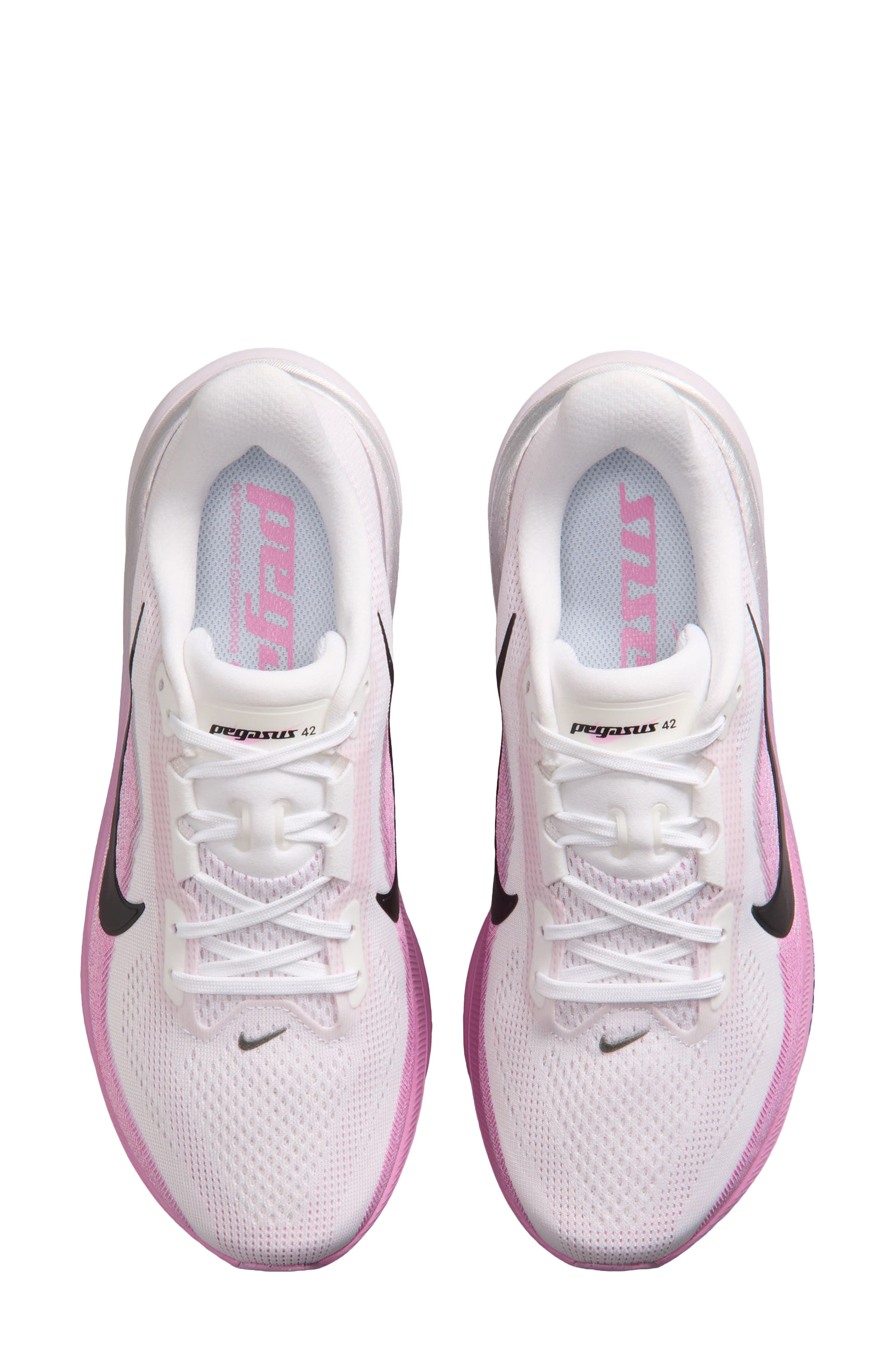 Pegasus 42 Running Shoe, Alternate, color, 100 WHITE/BLACK