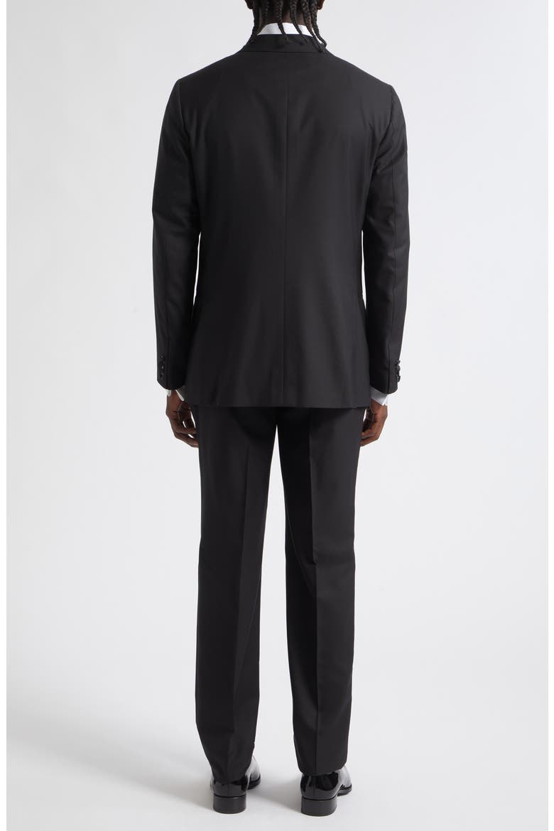 Sanita Super 160s Wool Peak Lapel Tuxedo, Alternate, color, BLACK