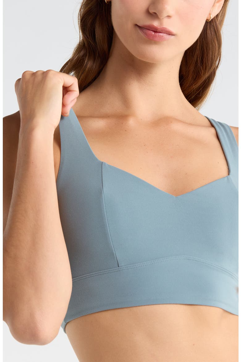Studio Luxe Sweetheart Sports Bra, Alternate, color, TEAL DUSK