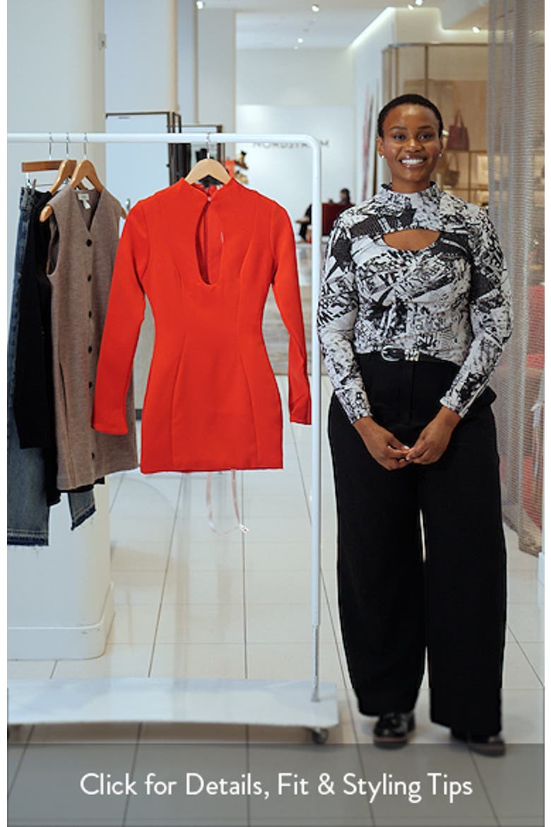 Lotus Long Sleeve Keyhole Cocktail Minidress video