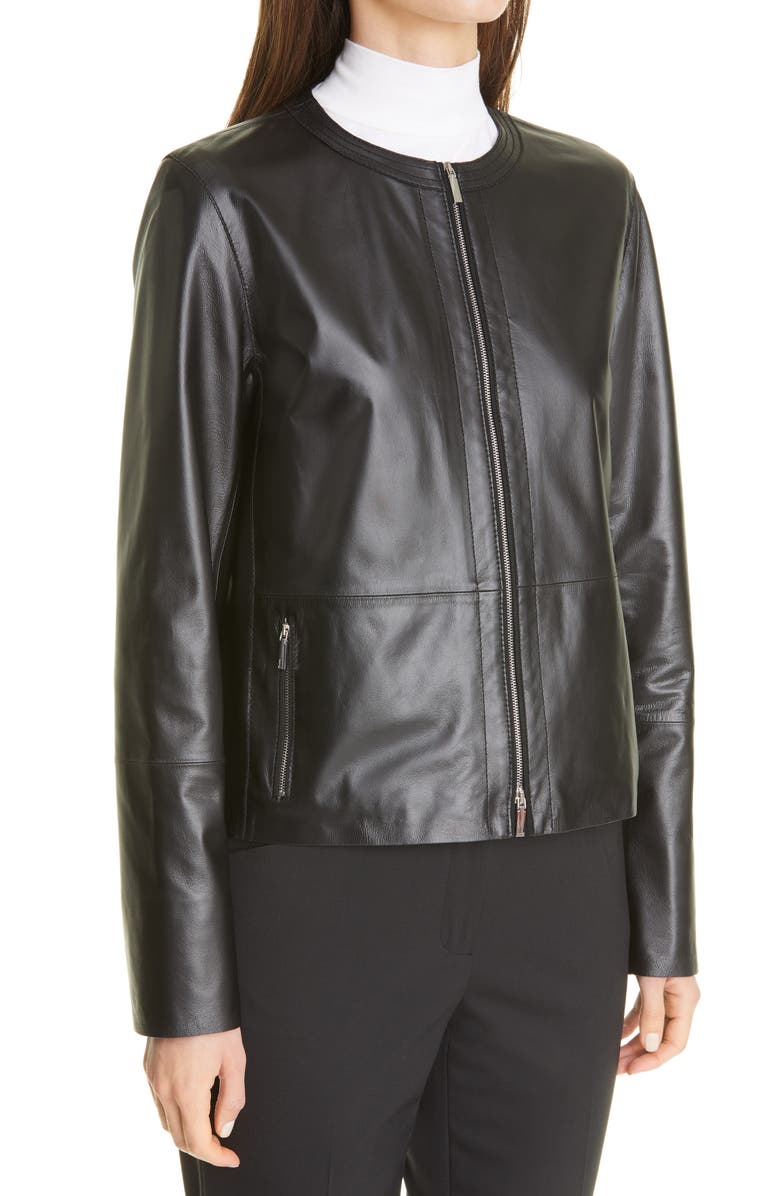 Lafayette 148 New York Griffith Lambskin Leather Jacket, Alternate, color, 