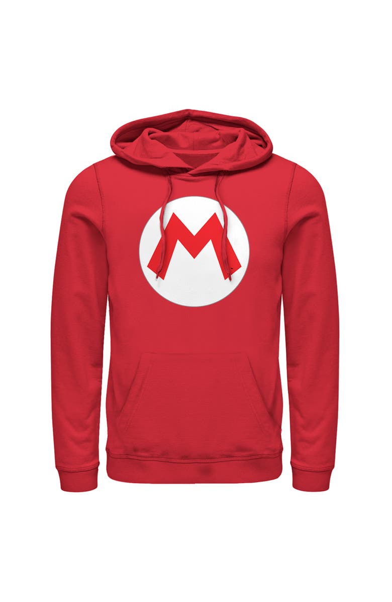 NINTENDO Men's Nintendo Mario Circle Icon  Pull Over Hoodie, Main, color, Red