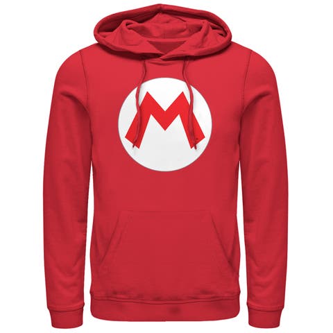 Men's Nintendo Mario Circle Icon  Pull Over Hoodie