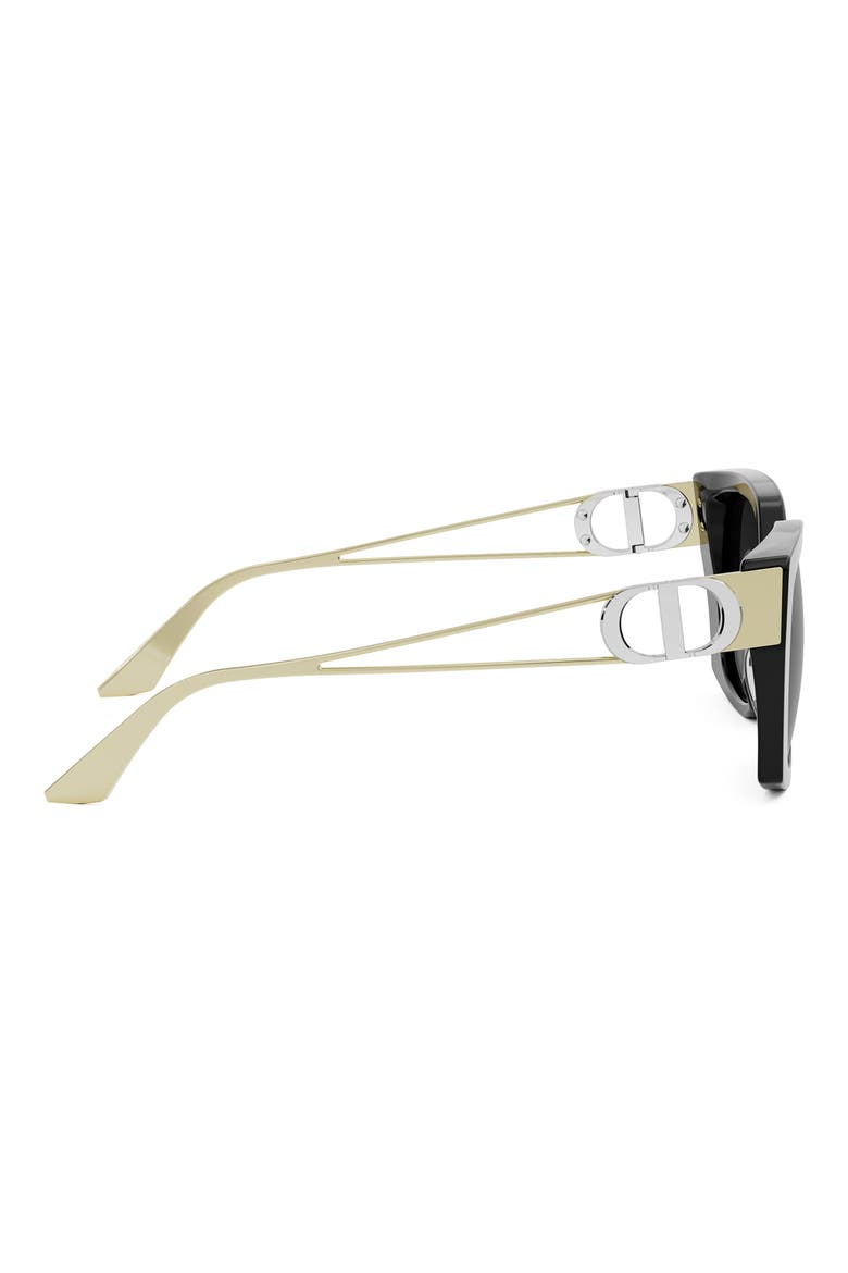 30Montaigne S13I 53mm Square Sunglasses, Alternate, color, SHINY BLACK / SMOKE