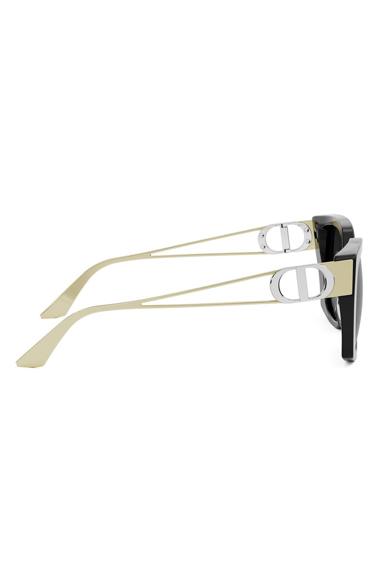 DIOR 30Montaigne S13I 53mm Square Sunglasses, Alternate, color, Shiny Black / Smoke