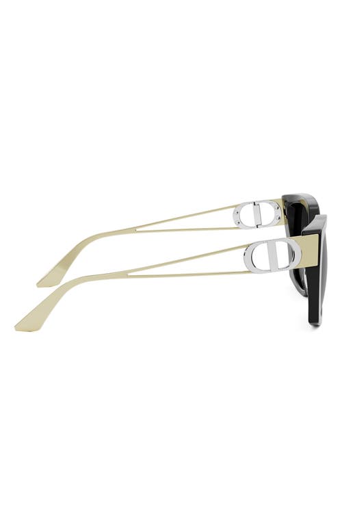 Dior 30montaigne S13i Sunglasses In Shiny Black/smoke
