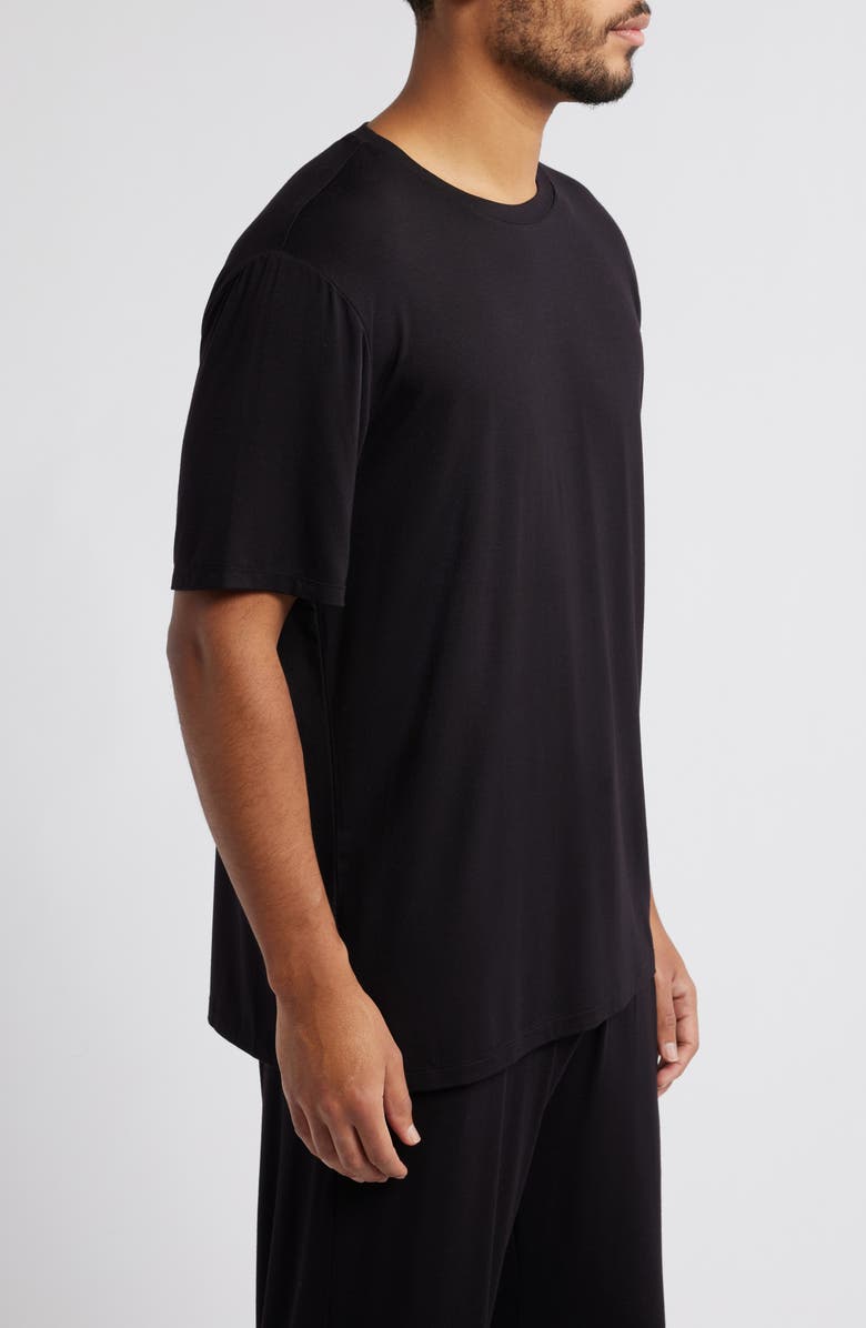 Nordstrom Moonlight Eco Stretch Modal Pajama T-Shirt, Alternate, color, Black