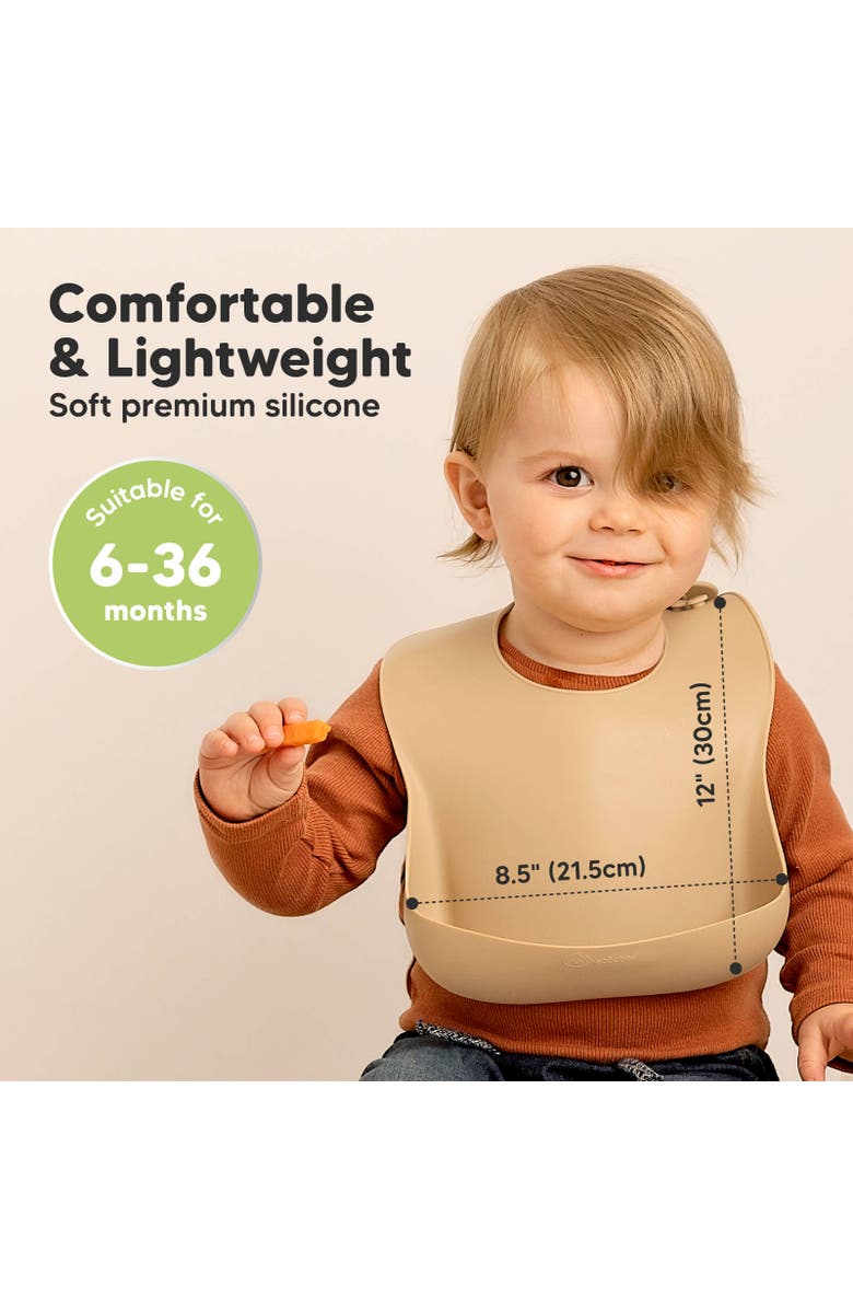 KeaBabies Prep Silicone Bibs, Alternate, color, Terracotta