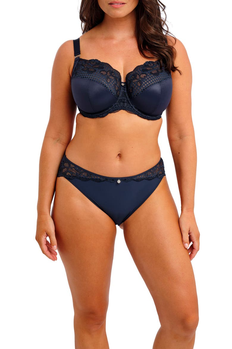 Reflect Underwire Side Support Bra, Alternate, color, NAVY