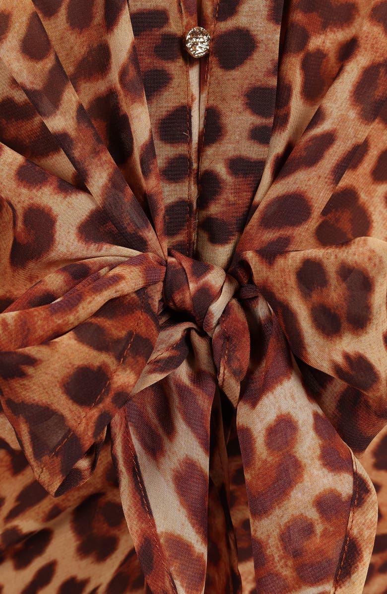 Petal & Pup Calista Long Sleeve Shirtdress, Alternate, color, Leopard