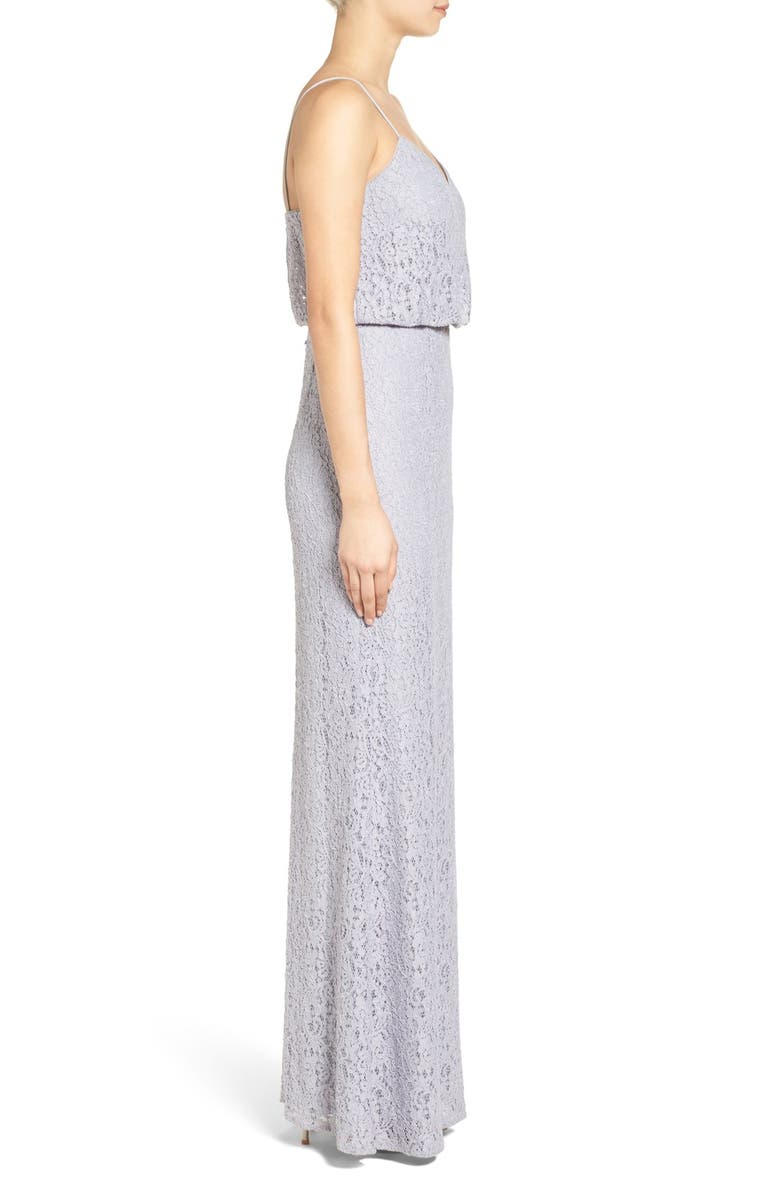 Adrianna Papell Lace Blouson Gown, Alternate, color, 