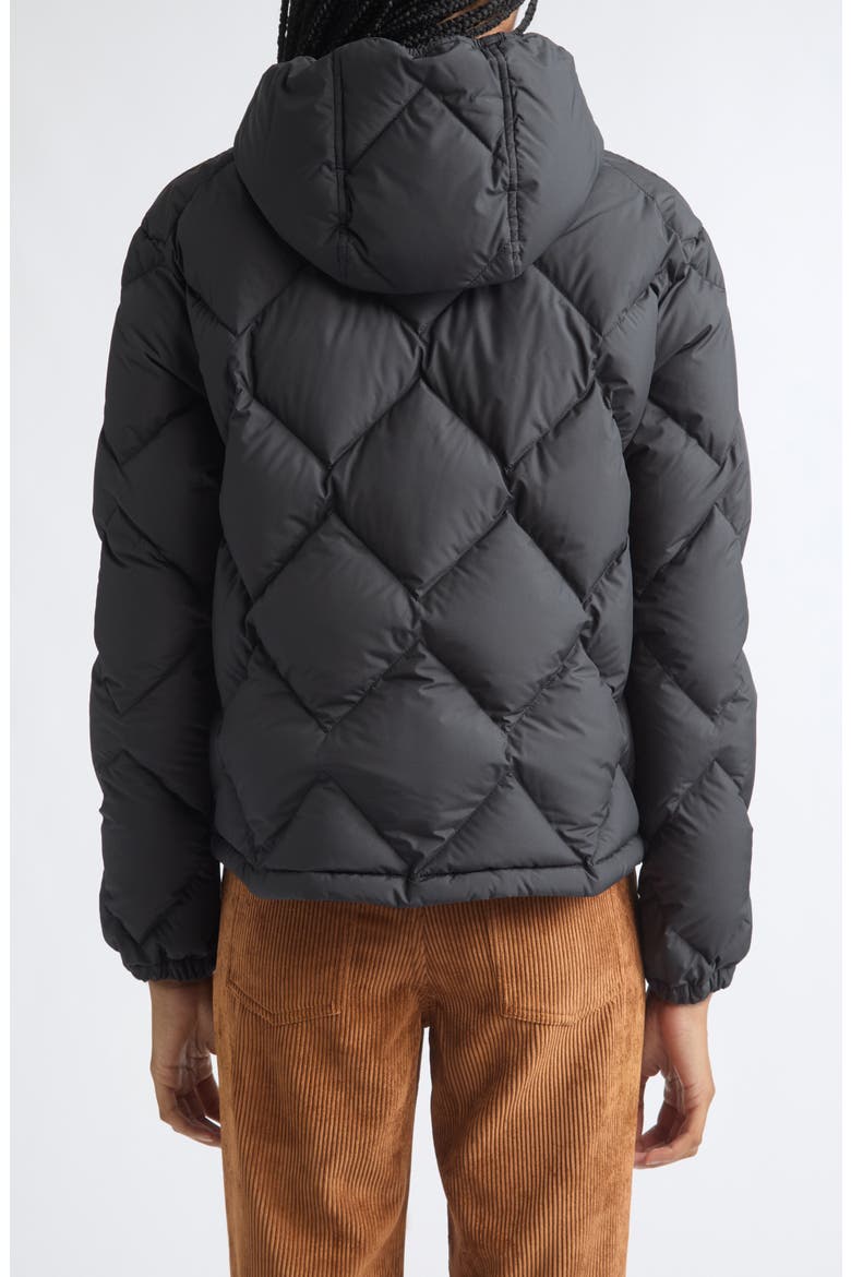 Arvouinne Diamond Quilted Hooded Down Jacket, Alternate, color, BLACK