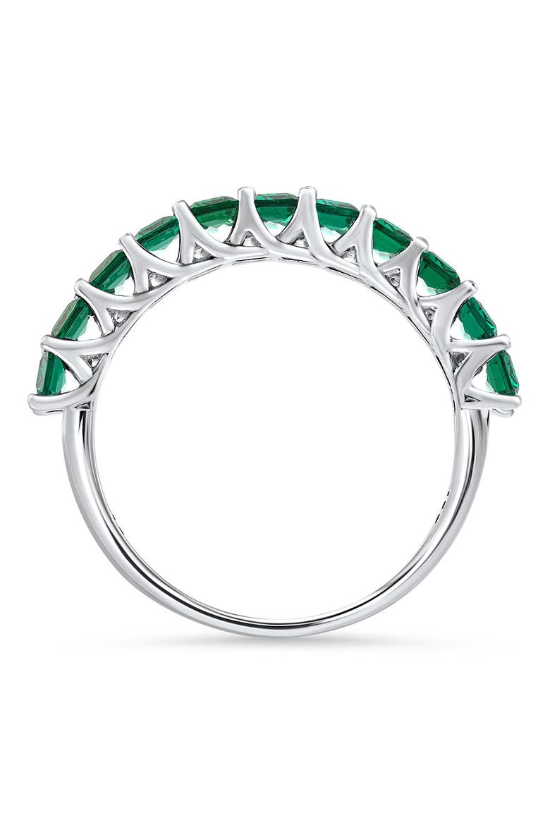 2.50Ct Emerald 11-Stone Wedding Anniversary Ring Stackable 14k Gold Band, Alternate, color, 14k White Gold