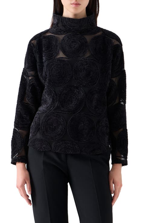Chenille Dot Mesh Top