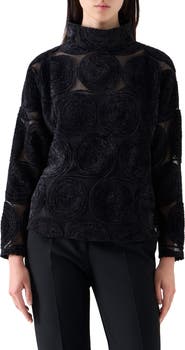 Akris punto Chenille Dot Mesh Top