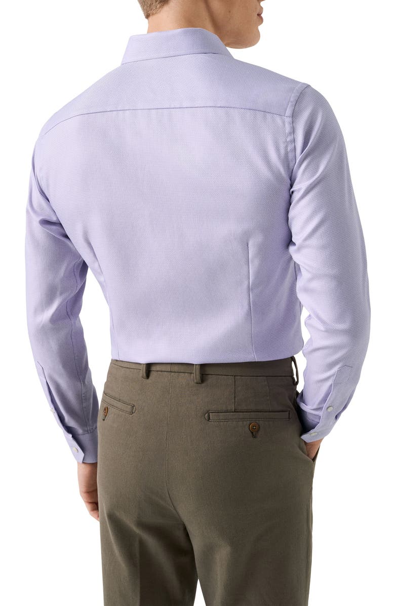Eton Contemporary Fit Herringbone Dress Shirt, Alternate, color, Light Purple