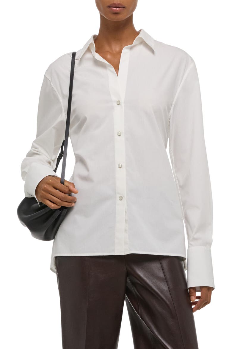 Apron Woven Shirt, Alternate, color, WHITE