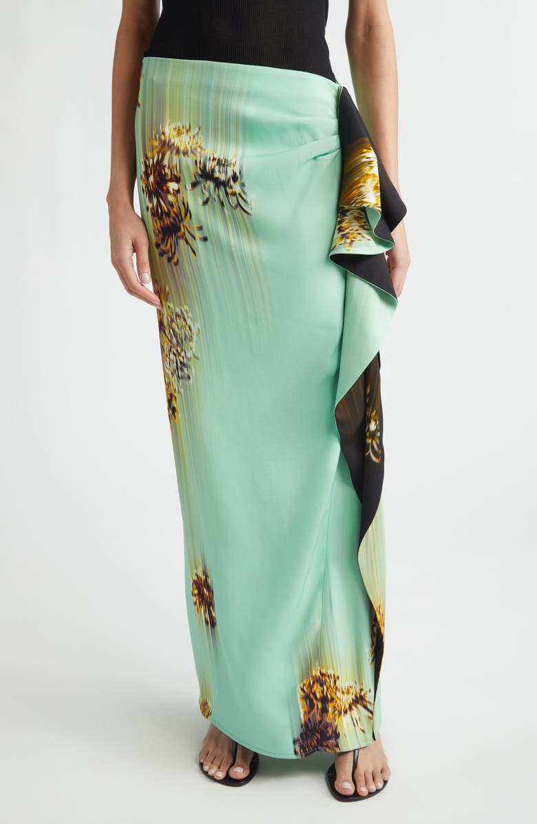 Proenza Schouler Cella Ruffle Cady Skirt, Main, color, Glass Multi