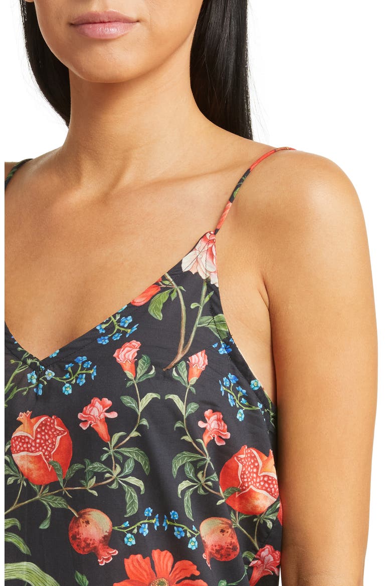 Floral Cotton Nightgown, Alternate, color, PERSEPHONE BLACK