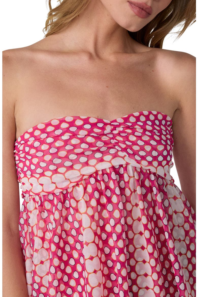 Joanne Dotted Strapless Tiered Maxi Dress, Alternate, color, RAIN DROP MINI PEONY