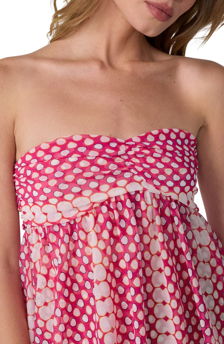 Diane von Furstenberg Joanne Dotted Strapless Tiered Maxi Dress, Alternate, color, Rain Drop Mini Peony
