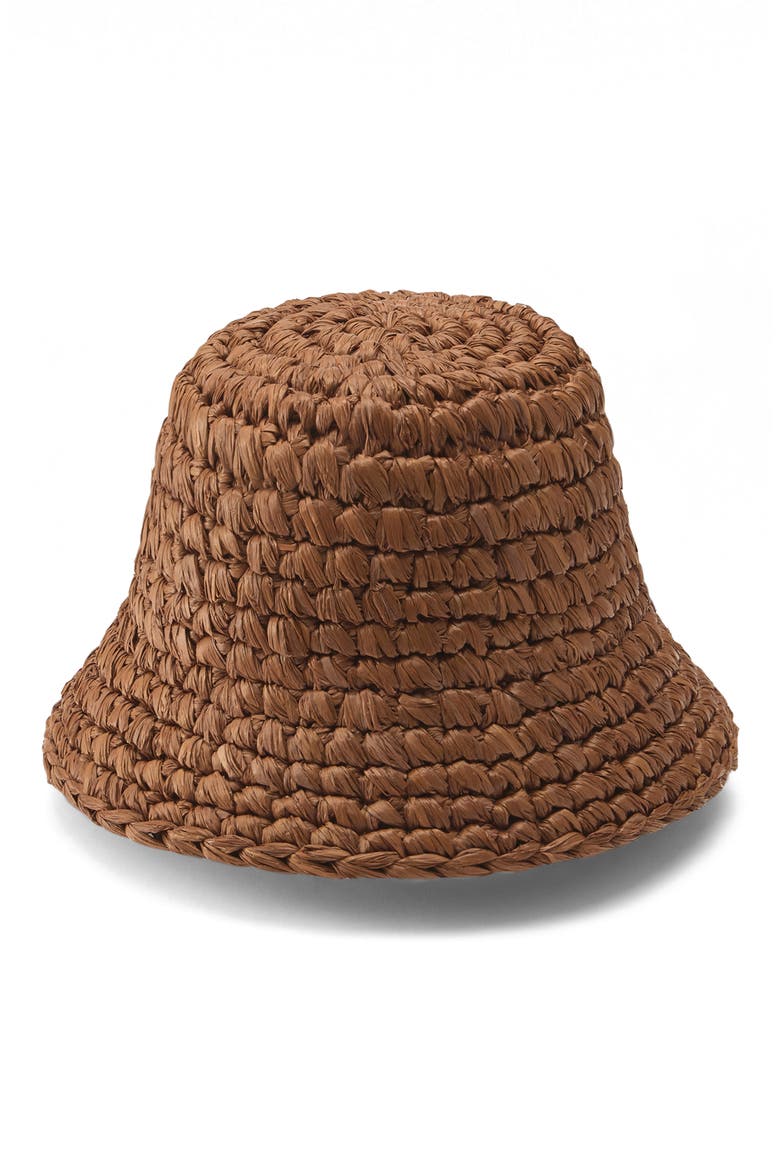 Anya Raffia Bucket Hat, Alternate, color, NUTSHELL
