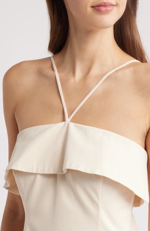 Du Paradis Clover Halter Cotton Midi Dress In Neutral