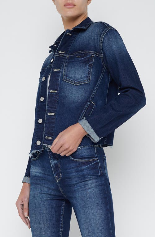 L Agence L'agence Janelle Slim Fit Raw Hem Denim Trucker Jacket