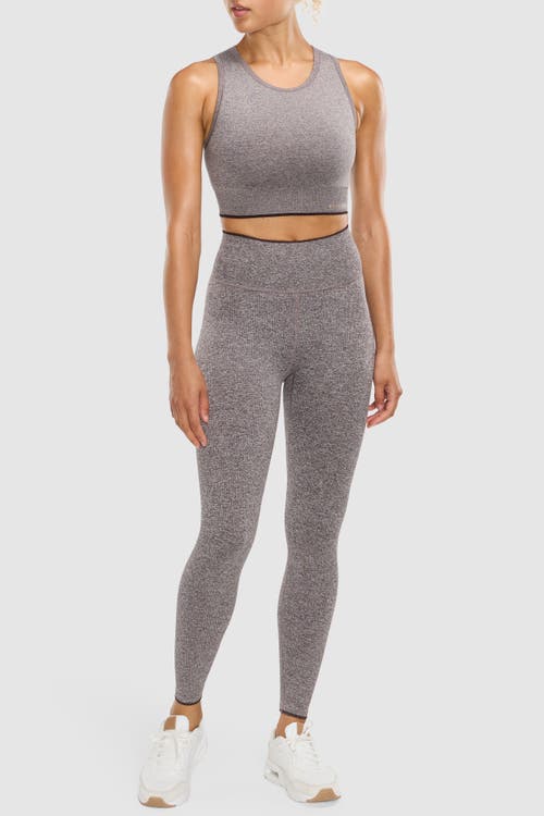 Peloton Melange Micro Rib Seamless Legging In Brown
