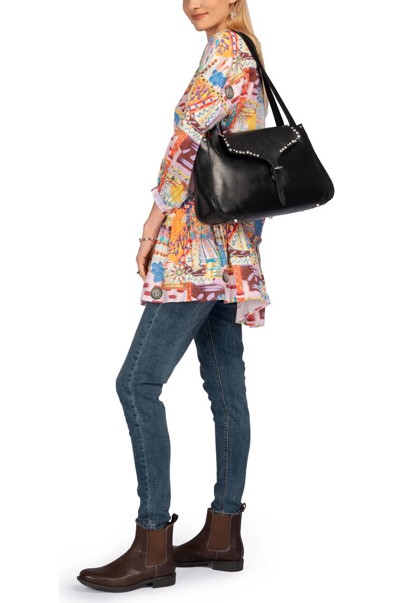 OLD TREND Monarda Genuine Leather Minimal Everyday Shoulder Bag, Alternate, color, Black