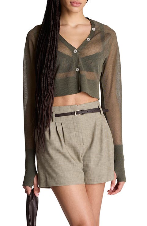 Sheer Cropped Cardigan