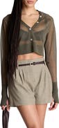 Kenneth Cole Sheer Cropped Cardigan
