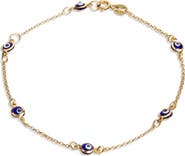 SAVVY CIE JEWELS Savvie Cie Jewels 18K Gold Plated Sterling Silver Evil Eye Bracelet