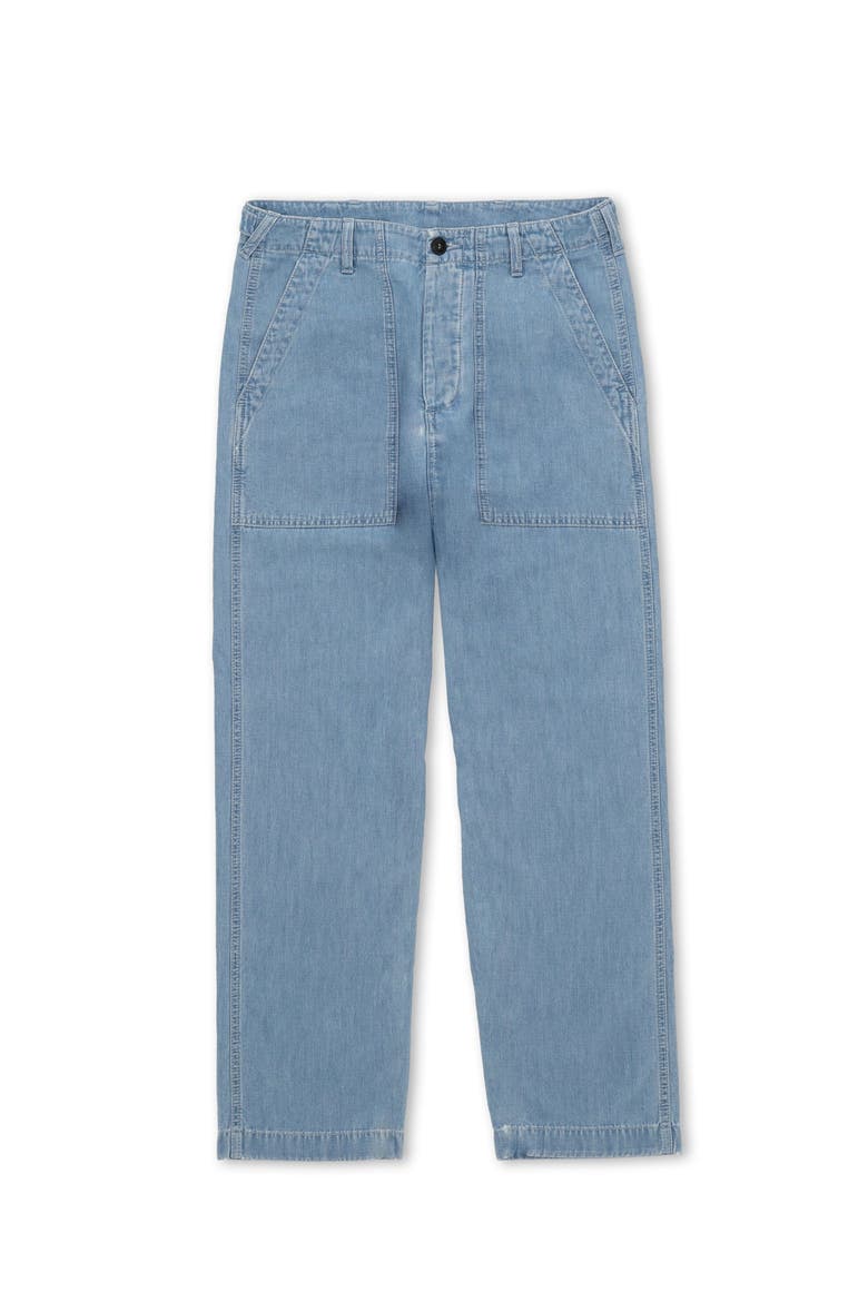 Bleach Wash Denim Pants, Main, color, PALE BLUE
