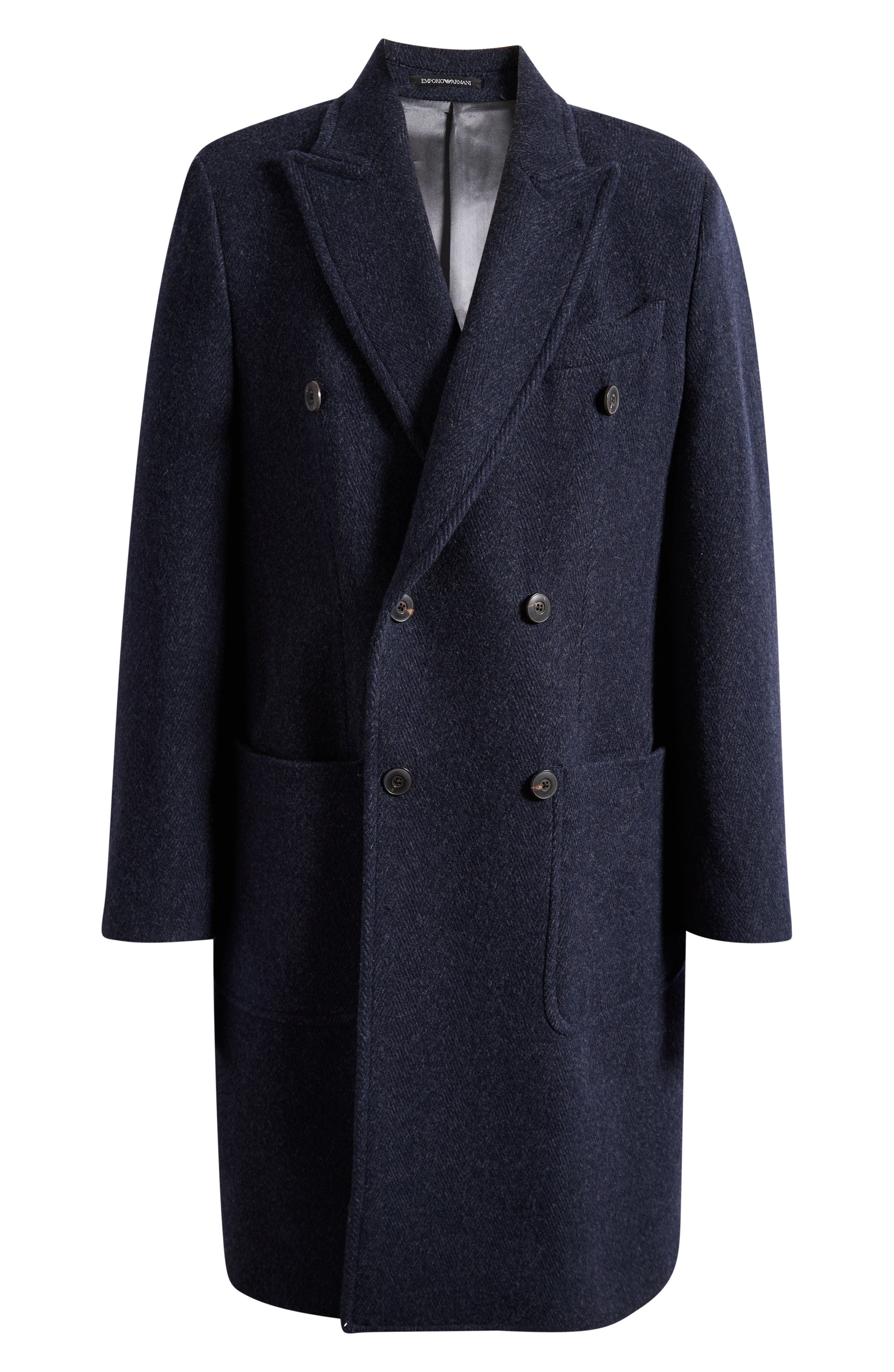 Emporio Armani Double Breasted Wool Blend Coat