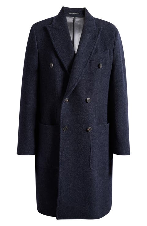 Double Breasted Wool Blend Coat