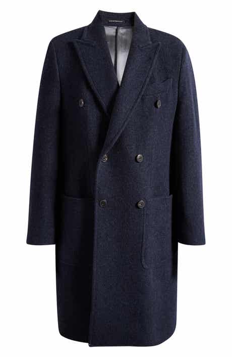 Emporio Armani Double Breasted Wool Blend Coat