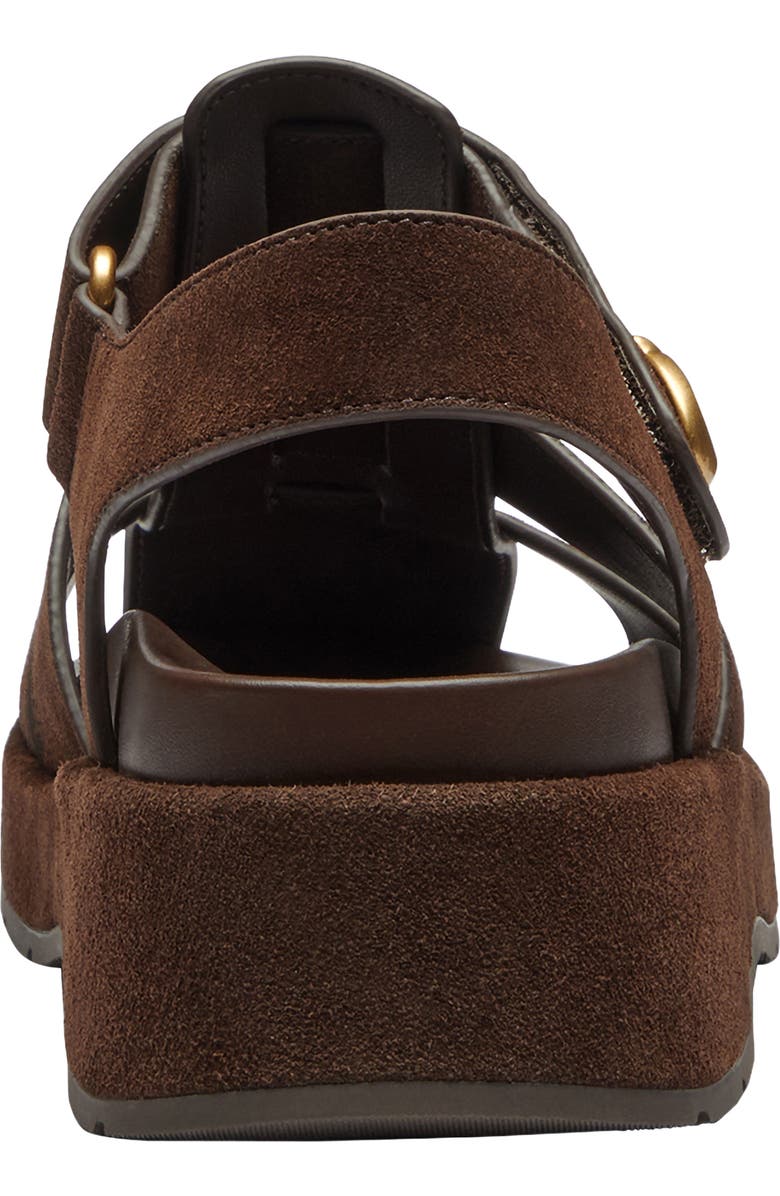 COACH Sculpted C Fisherman Sandal, Alternate, color, Chocolate