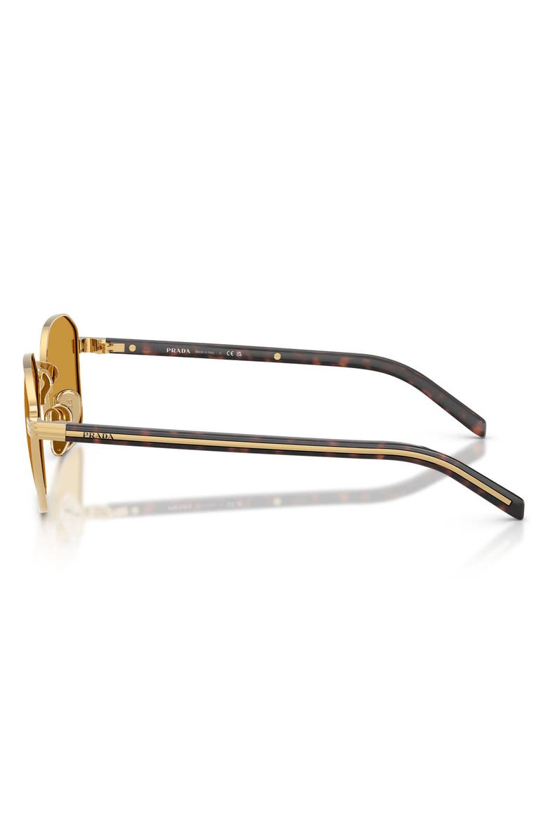 Prada 53mm Square Sunglasses, Alternate, color, Gold / Dark Honey